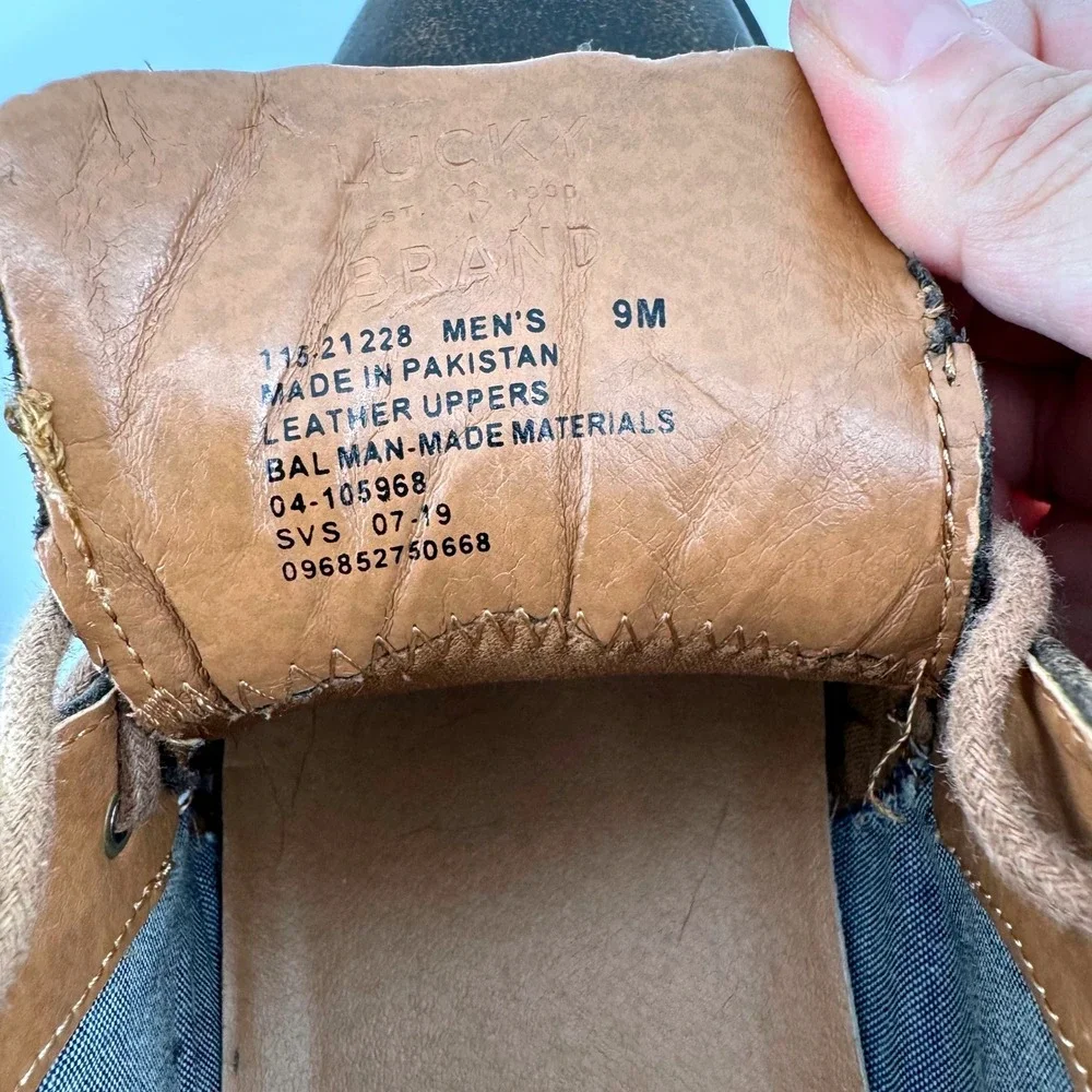 Lucky Brand Bal Desert Boots Mens 9M Dark Brown Leather Chukka Suede Heel